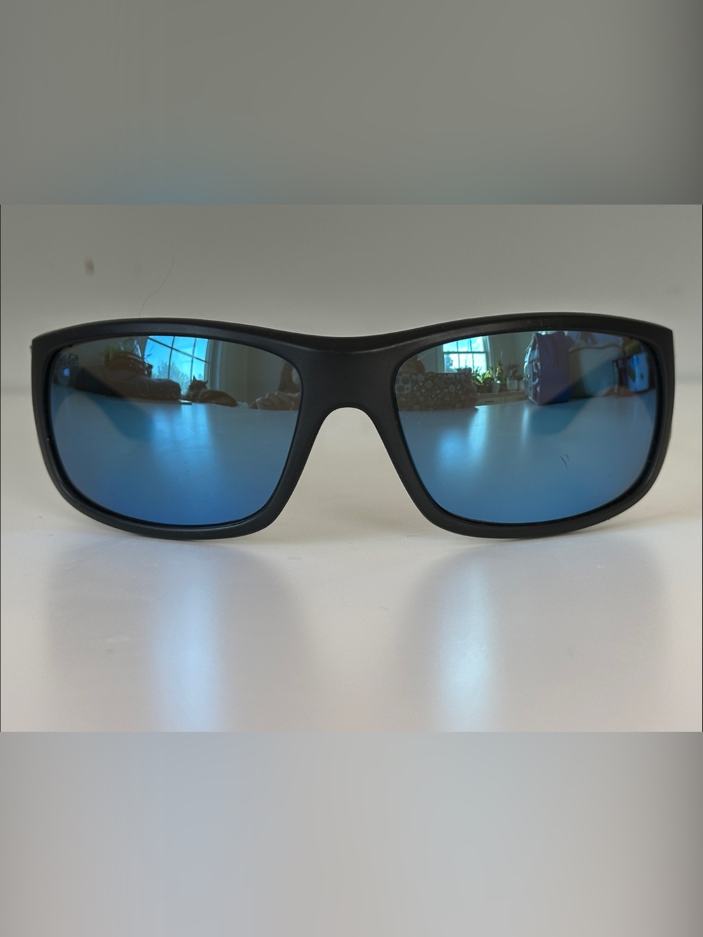 Hobie Hull Float Men's Sunglasses Black Frame with Blue Mirrored Lenses